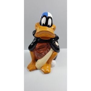 Vintage 1993 Warner Brothers Looney Tunes Daffy Duck Baseball Ceramic Cookie Jar